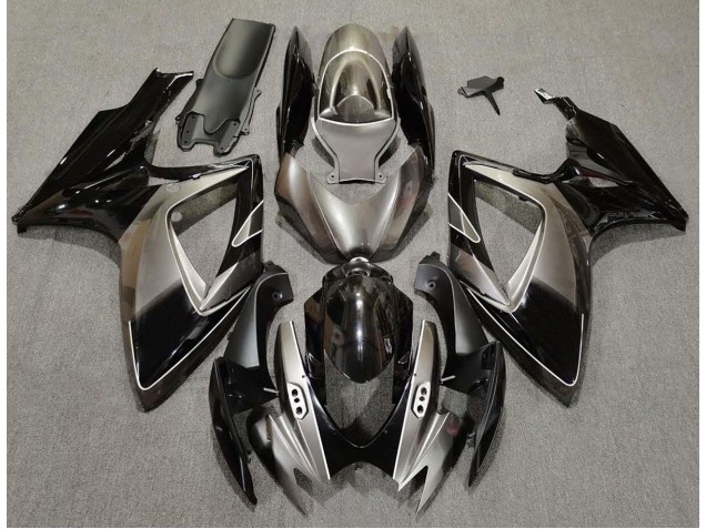 Plata Oscura & Negro 06-07 GSXR 600-750 Carenado Moto Plata Oscura & Negro 06-07 GSXR 600-750 Carenado Moto