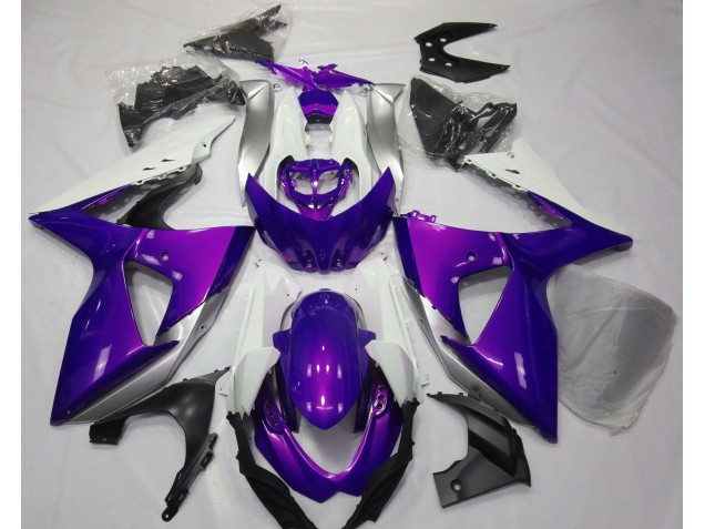 Púrpura Brillante & Blanco 09-16 GSXR 1000 Carenado Moto