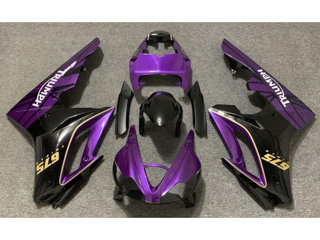 Púrpura Brillante & Negro 09-12 Daytona 675 Carenado Moto