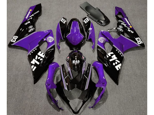 Púrpura Brillante & Negro Personalizado 05-06 GSXR 1000 Carenado Moto Púrpura Brillante & Negro Personalizado 05-06 GSXR 1000 Carenado Moto