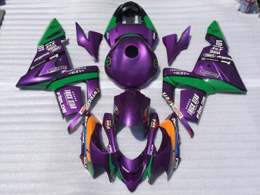 Púrpura & Verde Trickstar 04-05 ZX10R Carenado Moto