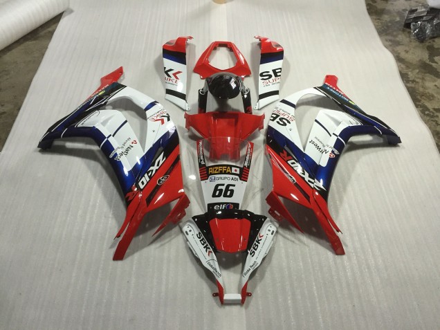 Rojo Azul & Blanco Carreras 11-15 ZX10R Carenado Moto Rojo Azul & Blanco Carreras 11-15 ZX10R Carenado Moto