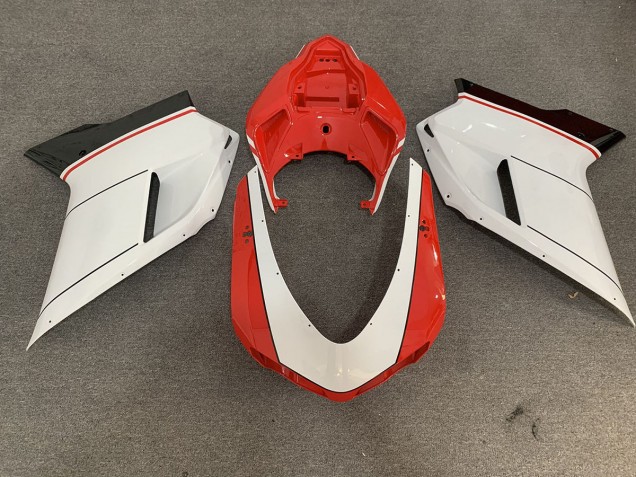 Rojo Blanco 07-14 Ducati 848 1098 1198 Carenado Moto Rojo Blanco 07-14 Ducati 848 1098 1198 Carenado Moto