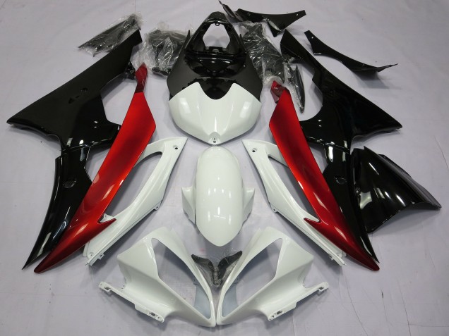 Rojo Blanco & Negro 08-16 R6 Carenado Moto Rojo Blanco & Negro 08-16 R6 Carenado Moto
