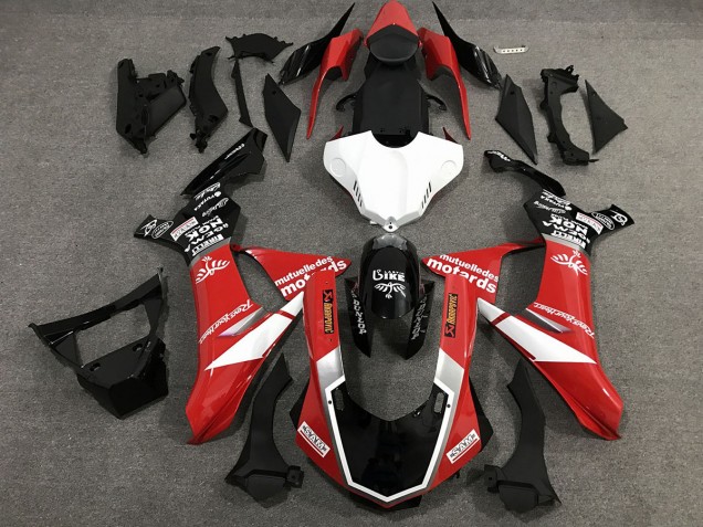 Rojo Blanco & Negro Estilo Personalizado Brillo 15-19 R1 Carenado Moto Rojo Blanco & Negro Estilo Personalizado Brillo 15-19 R1 Carenado Moto