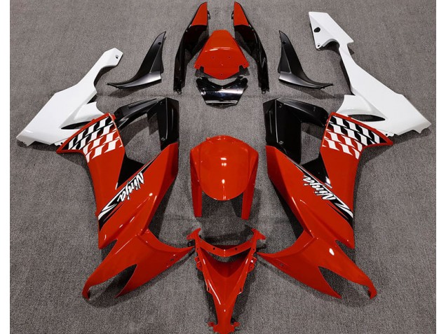 Rojo Brillante & Blanco 08-10 ZX10R Carenado Moto Rojo Brillante & Blanco 08-10 ZX10R Carenado Moto