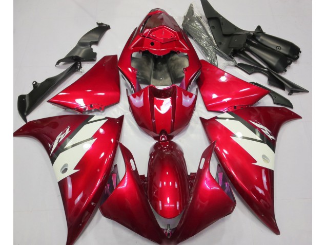 Rojo Brillante & Blanco 12-14 R1 Carenado Moto Rojo Brillante & Blanco 12-14 R1 Carenado Moto