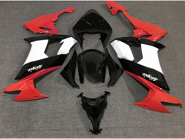 Rojo Brillante Blanco & Negro 08-10 ZX10R Carenado Moto Rojo Brillante Blanco & Negro 08-10 ZX10R Carenado Moto