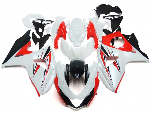 Rojo Brillante Con Estilo Personalizado En Blanco & Negro 09-16 GSXR 1000 Carenado Moto