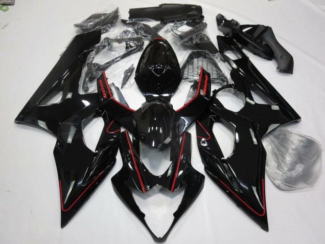 Rojo Brillante & Negro 05-06 GSXR 1000 Carenado Moto Rojo Brillante & Negro 05-06 GSXR 1000 Carenado Moto