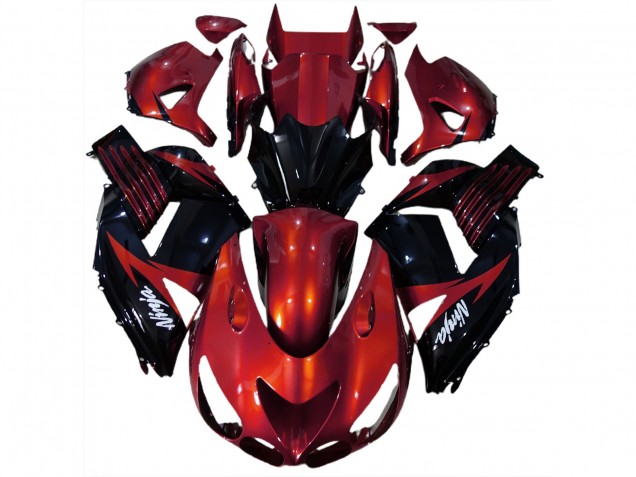 Rojo Brillante & Negro 06-11 ZX14R Carenado Moto Rojo Brillante & Negro 06-11 ZX14R Carenado Moto
