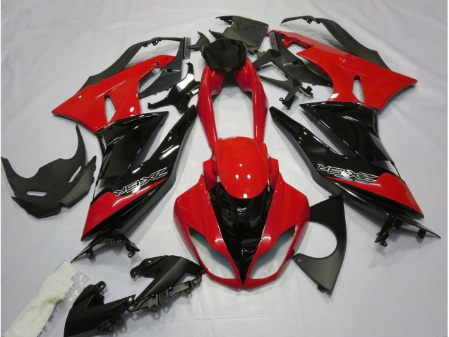 Rojo Brillante & Negro 09-12 ZX6R Carenado Moto Rojo Brillante & Negro 09-12 ZX6R Carenado Moto