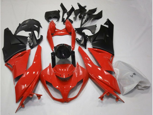 Rojo Brillante & Negro 09-12 ZX6R Carenado Moto Rojo Brillante & Negro 09-12 ZX6R Carenado Moto