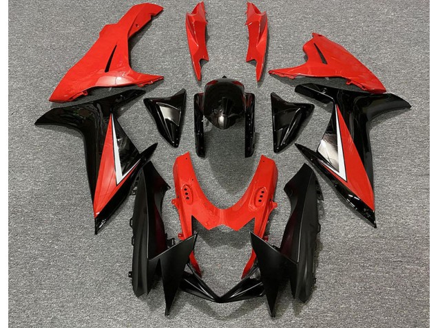 Rojo Brillante & Negro 11-24 GSXR 600-750 Carenado Moto Rojo Brillante & Negro 11-24 GSXR 600-750 Carenado Moto