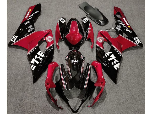 Rojo Brillante & Negro Personalizado 05-06 GSXR 1000 Carenado Moto Rojo Brillante & Negro Personalizado 05-06 GSXR 1000 Carenado Moto