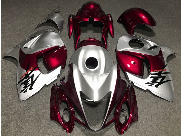 Rojo Brillante & Plata 08-20 GSXR 1300 Carenado Moto Rojo Brillante & Plata 08-20 GSXR 1300 Carenado Moto