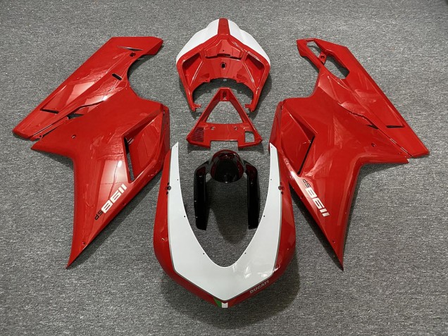 Rojo Brillante Sp 07-14 Ducati 848 1098 1198 Carenado Moto Rojo Brillante Sp 07-14 Ducati 848 1098 1198 Carenado Moto