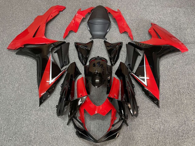 Rojo Intenso & Negro Brillante 11-24 GSXR 600-750 Carenado Moto Rojo Intenso & Negro Brillante 11-24 GSXR 600-750 Carenado Moto