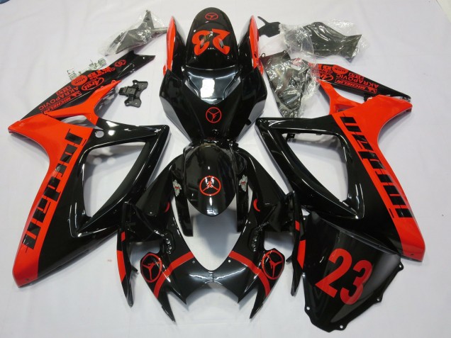 Rojo Jordan 06-07 GSXR 600-750 Carenado Moto Rojo Jordan 06-07 GSXR 600-750 Carenado Moto