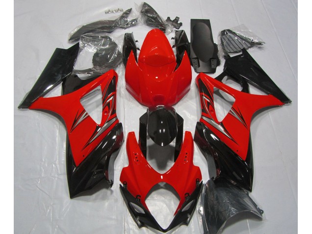 Rojo Lava & Negro 07-08 GSXR 1000 Carenado Moto Rojo Lava & Negro 07-08 GSXR 1000 Carenado Moto