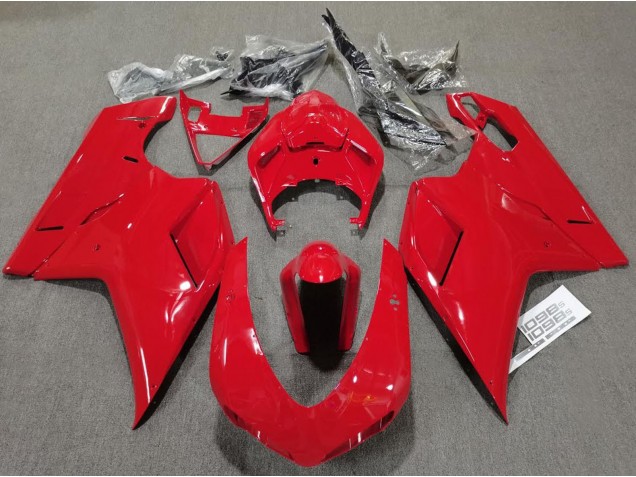 Rojo Liso Brillante 07-14 Ducati 848 1098 1198 Carenado Moto Rojo Liso Brillante 07-14 Ducati 848 1098 1198 Carenado Moto