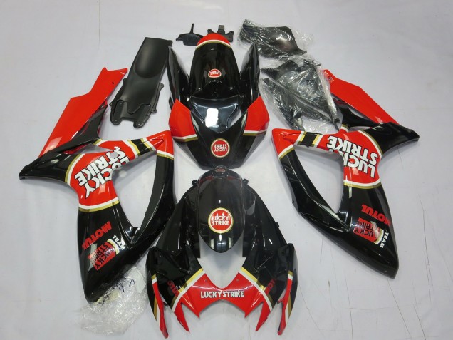 Rojo Lucky Strike 06-07 GSXR 600-750 Carenado Moto Rojo Lucky Strike 06-07 GSXR 600-750 Carenado Moto