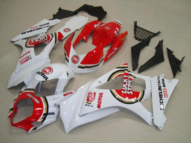 Rojo Lucky Strike 07-08 GSXR 1000 Carenado Moto Rojo Lucky Strike 07-08 GSXR 1000 Carenado Moto