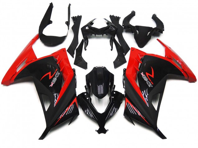 Rojo & Negro Brillante 13-18 Ninja 300 Carenado Moto Rojo & Negro Brillante 13-18 Ninja 300 Carenado Moto