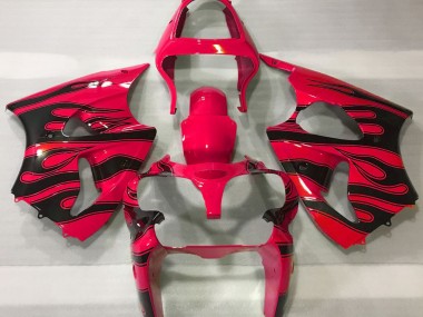 Rojo & Negro Llama 00-02 ZX6R Carenado Moto