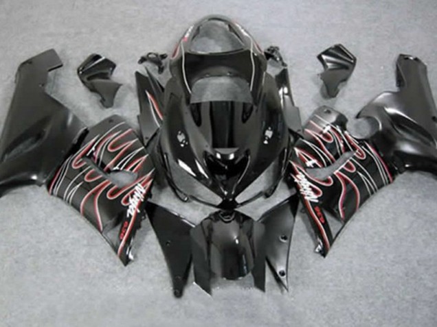 Rojo Negro Llama 05-06 ZX6R Carenado Moto Rojo Negro Llama 05-06 ZX6R Carenado Moto