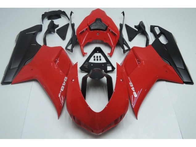 Rojo Negro Mate 07-14 Ducati 848 1098 1198 Carenado Moto Rojo Negro Mate 07-14 Ducati 848 1098 1198 Carenado Moto