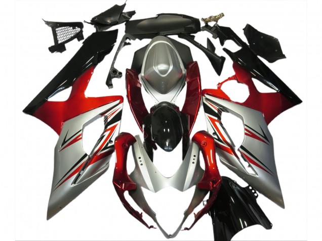 Rojo & Plata 05-06 GSXR 1000 Carenado Moto Rojo & Plata 05-06 GSXR 1000 Carenado Moto