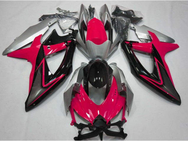 Rojo & Plata 08-10 GSXR 600-750 Carenado Moto Rojo & Plata 08-10 GSXR 600-750 Carenado Moto