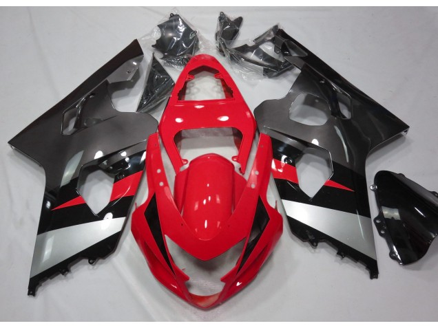 Rojo & Plata Brillo 04-05 GSXR 600-750 Carenado Moto Rojo & Plata Brillo 04-05 GSXR 600-750 Carenado Moto