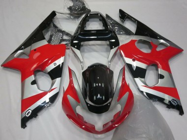 Rojo Plata Estilo OEM 00-02 GSXR 1000 Carenado Moto