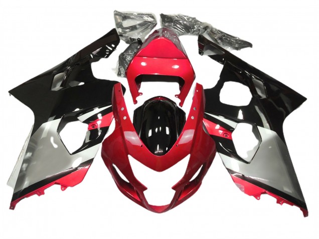 Rojo Plata & Negro 04-05 GSXR 600-750 Carenado Moto Rojo Plata & Negro 04-05 GSXR 600-750 Carenado Moto