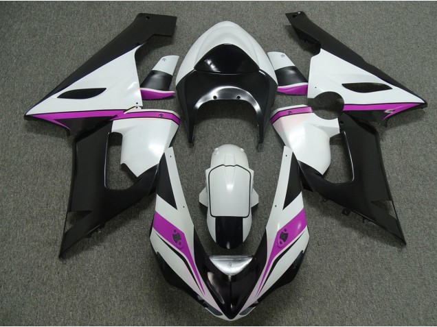 Rosa Blanco & Negro 05-06 ZX6R Carenado Moto Rosa Blanco & Negro 05-06 ZX6R Carenado Moto