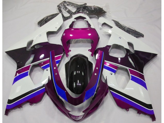 Rosa Brillante & Azul 04-05 GSXR 600-750 Carenado Moto Rosa Brillante & Azul 04-05 GSXR 600-750 Carenado Moto