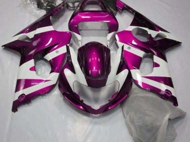 Rosa Brillante & Blanco 00-02 GSXR 1000 Carenado Moto