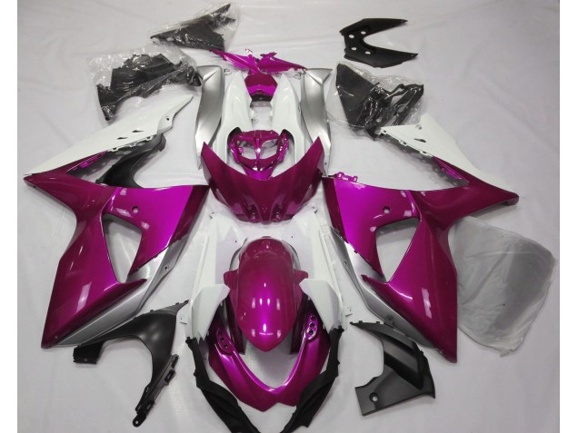 Rosa Brillante & Blanco 09-16 GSXR 1000 Carenado Moto Rosa Brillante & Blanco 09-16 GSXR 1000 Carenado Moto
