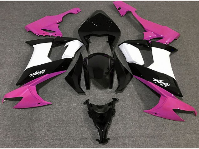 Rosa Brillante Blanco & Negro 08-10 ZX10R Carenado Moto Rosa Brillante Blanco & Negro 08-10 ZX10R Carenado Moto