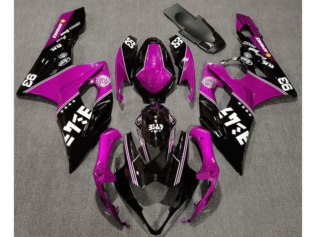 Rosa Brillante & Negro Personalizado 05-06 GSXR 1000 Carenado Moto Rosa Brillante & Negro Personalizado 05-06 GSXR 1000 Carenado Moto