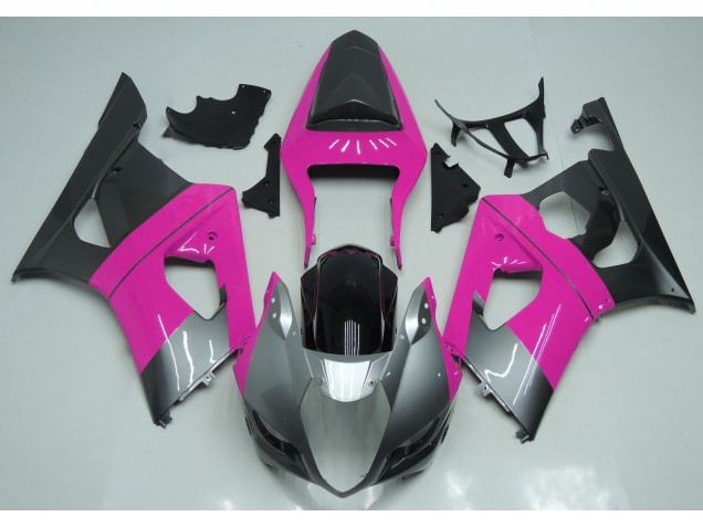 Rosa Plata & Negro 03-04 GSXR 1000 Carenado Moto Rosa Plata & Negro 03-04 GSXR 1000 Carenado Moto