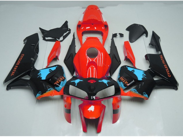 Salpicadura Azul Claro Sobre Rojo 05-06 CBR600RR Carenado Moto