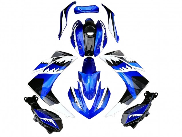 Tiburón Blanco Azul & Negro 15-18 R3 Carenado Moto Tiburón Blanco Azul & Negro 15-18 R3 Carenado Moto