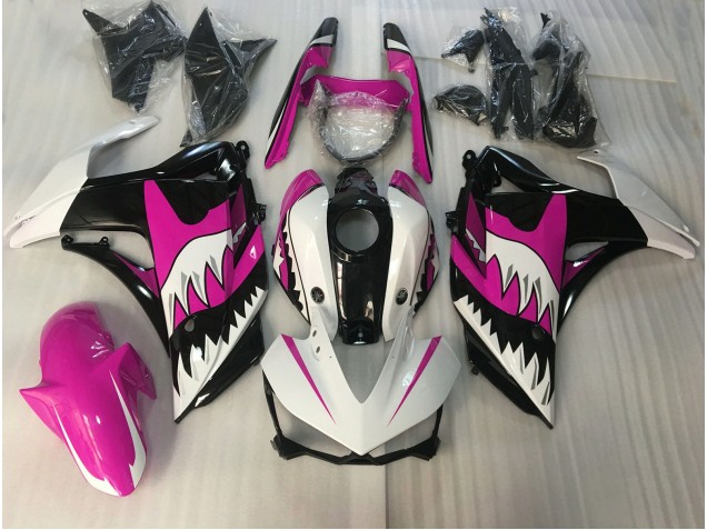 Tiburón Rosa & Blanco 15-18 R3 Carenado Moto Tiburón Rosa & Blanco 15-18 R3 Carenado Moto