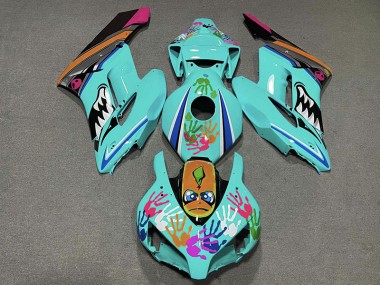 Tiburón Verde Azulado 04-05 CBR1000RR Carenado Moto