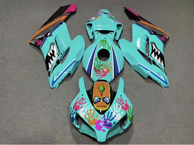 Tiburón Verde Azulado 04-05 CBR1000RR Carenado Moto Tiburón Verde Azulado 04-05 CBR1000RR Carenado Moto