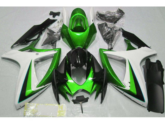 Verde Blanco 06-07 GSXR 600-750 Carenado Moto Verde Blanco 06-07 GSXR 600-750 Carenado Moto