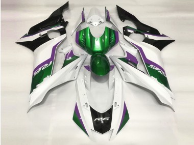 Verde & Blanco Brillo 17-21 R6 Carenado Moto